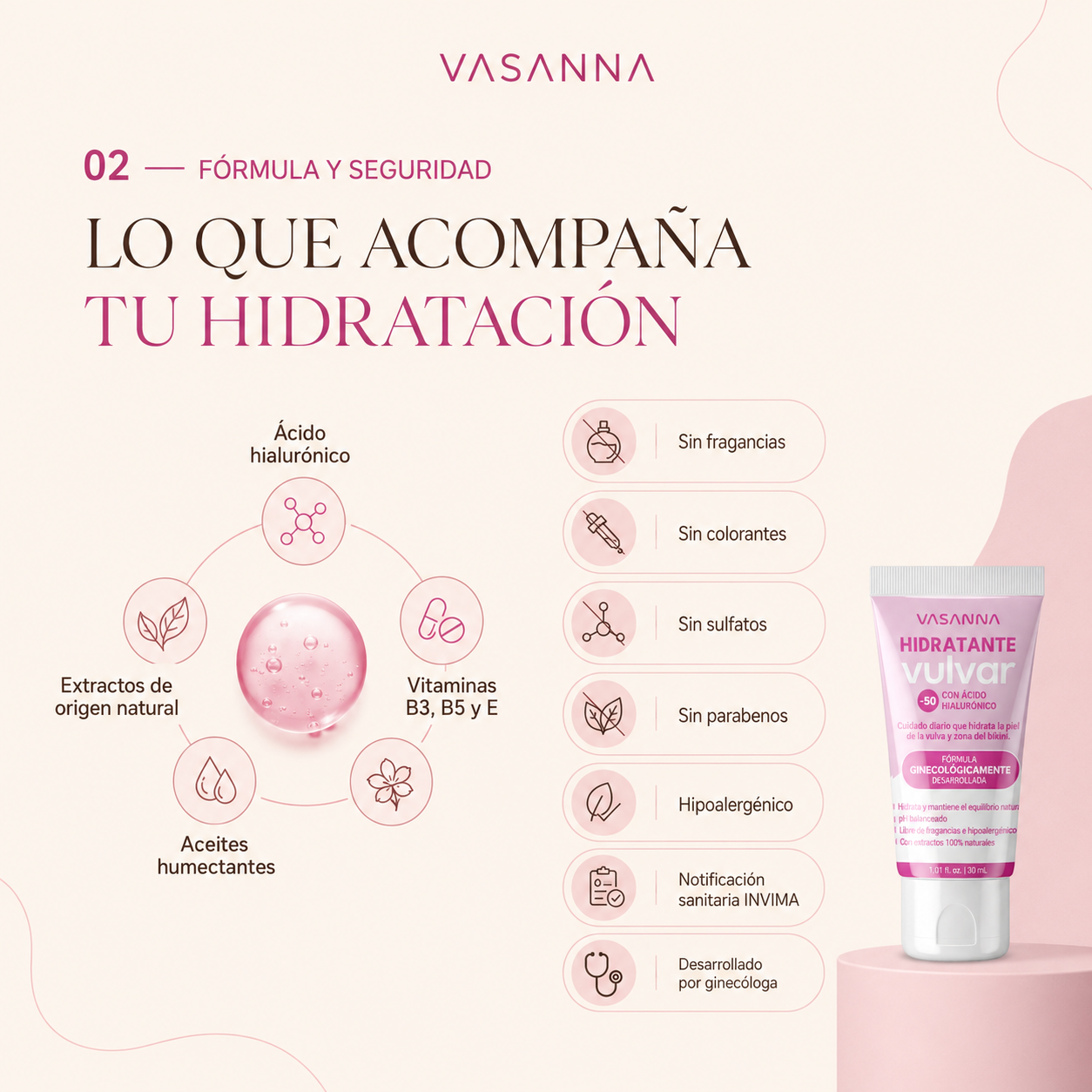 Hidratante Íntimo Con Ácido Hialurónico -50 / 30 ml - Imagen 2