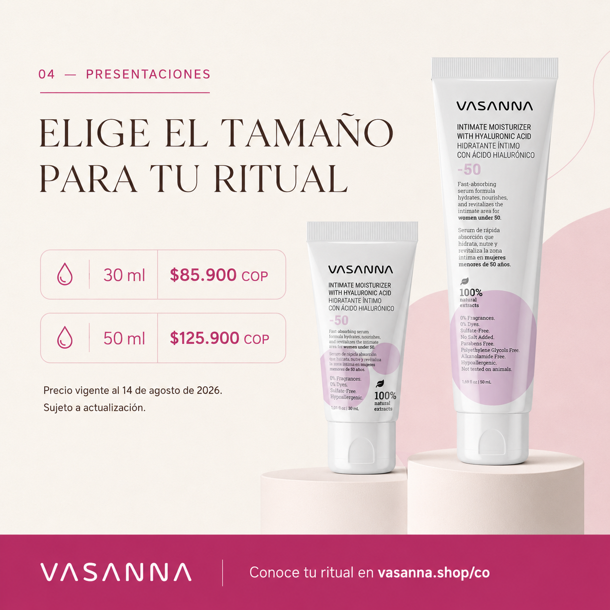 Hidratante Íntimo Con Ácido Hialurónico -50 / 50 ml - Imagen 5
